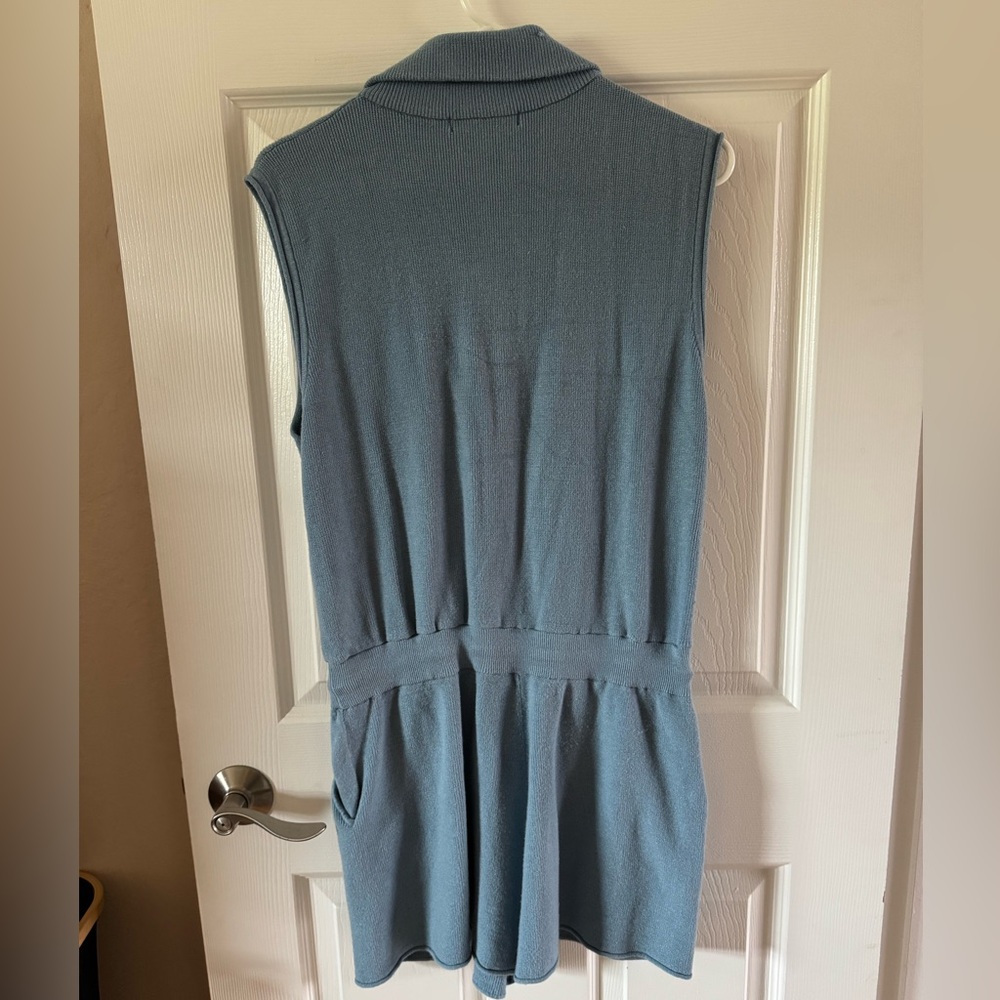 Strut & Bolt Knit Blue Sleeveless Half Zip Romper Size‎ Large - Picture 3 of 8